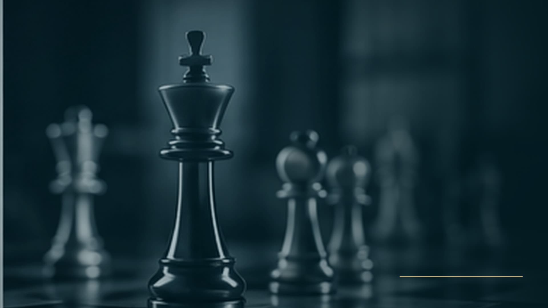 Peças de xadrez em composição estratégica